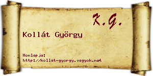 Kollát György névjegykártya